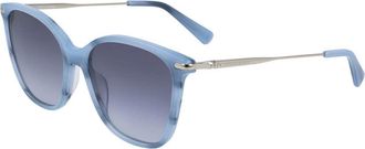 Longchamp Womens 54 mm Marble Blue Opticals