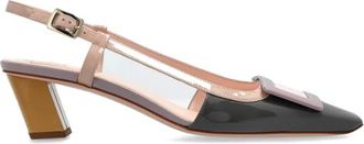 Roger Vivier Schoenen, Dames, Grijs, 36 EU, Leer, Belle Vivier Slingback Pumps