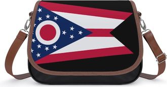 Generic Flag of Ohio Womens Crossbody Bag Fashion Shoulder Handbags Message Tote Bag with Adjustable Strap