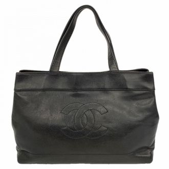 Chanel Black Grained Calfskin Tote Bag (Pre-Owned)