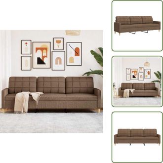 vidaXL Divano relax - vidaXL Divano a 3 Posti Marrone 210 cm in Tessuto - Divano moderno