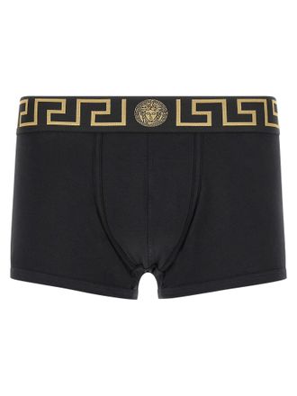 Versace Greca-Pattern Cotton Boxers - Black