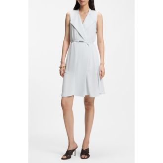 BOSS Dimosa Sleeveless Belted Wrap Dress in Pale Lagoon at Nordstrom, Size 12