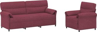 vidaXL Juego De Sof&aacute; 2 Uds. Rojo Vino Tela Vidaxl