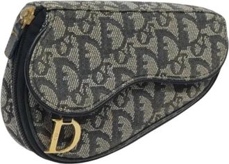 Dior Pre-owned Vintage Trotter Canvas Pouch - Dames - Vintage Mini Tas - Blauw - ONE Size - Vintage