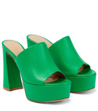 Gianvito Rossi Holly leather platform mules