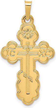 Diamond2Deal 14k Yellow Gold Eastern Orthodox Cross Pendant
