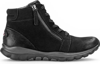 Gabor Zwarte Nubuck High Top Sneakers - Dames - Sneakers - Zwart - 42 EU - Leer - Schoenen
