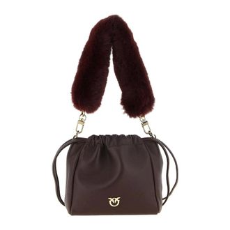 Pinko Bolso de Hombro con Cierre de Cord&oacute;n de Piel - Bags - Mujer - Rojo - ONE SIZE