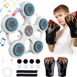 OEM M&aacute;quina De Boxeo Musical Con Guantes, M&aacute;quina De M&uacute;sica Inteligente, Juego De Boxeo De Pared, Bluetooth, Led, Objetivo De Golpeo Inteligente, 9 Veloci