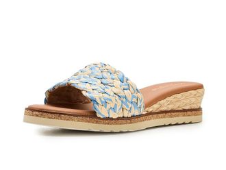 Andr&eacute; Assous Nessie Womens Sandals Natural/Sky Blue : 10 M, Textile