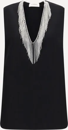 Sportmax Faglia V-neck Top with crystals Female 40