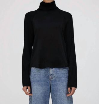 SIMKHAI Mateo Long-Sleeve Turtleneck Combo Top In Black