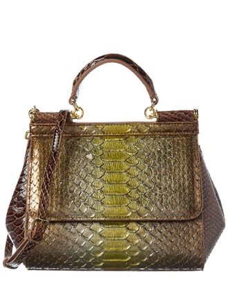 Tiffany & Fred Python-Embossed Leather Satchel