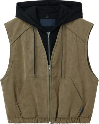 Juun.J Gilet met capuchon - Groen