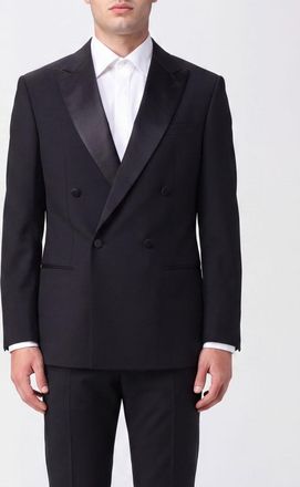 Giorgio Armani Double-Breasted Virgin Wool Blazer with Peak Lapels