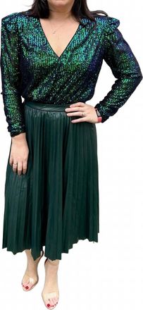 Flying Tomato Sequin Bodysuit In Emerald