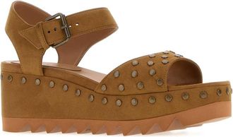 Stella McCartney Womens Biscuit Alter Suede Elyse Sandals Brandy Sandali