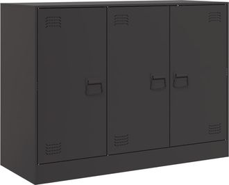 vidaXL Aparador De Acero Negro 99x39x73 Cm Vidaxl