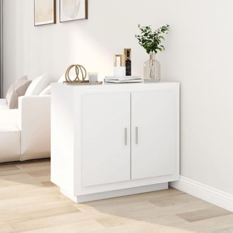 vidaXL Aparador De Madera Contrachapada Blanco 80x40x75 Cm Vidaxl