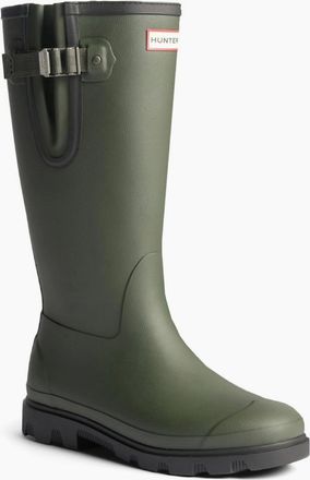 Hunter Womens Field Downpour Womens Wellingtons - Dark Olive Black Rub - Size: 4