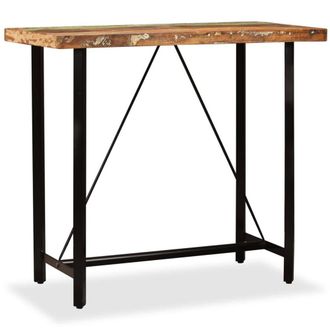 Berkfield Home Bar Table Solid Reclaimed Wood 120x60x107 cm in Brown | Size: 120 x 60 x 107 cm