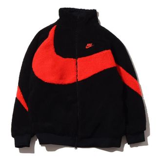 Nike Big Swoosh Reversible Boa Jacket (Asia Sizing) Black Chili Red BQ6546-008
