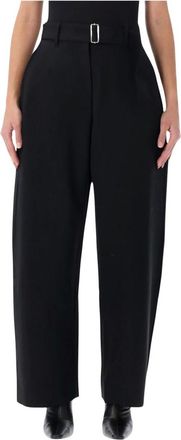 STUDIO NICHOLSON Chatto Belted Round Pant - Dames - Broeken - Zwart - Maat: S Zijde