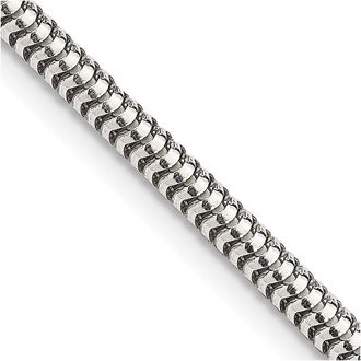 Diamond2Deal Sterling Silver 3mm Round Snake Chain Necklace