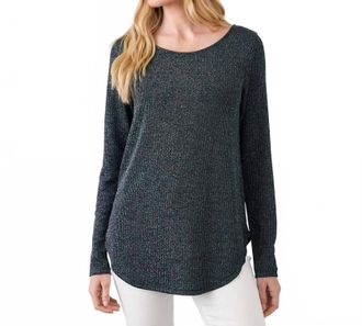 Karen Kane Metallic Shirt In Black
