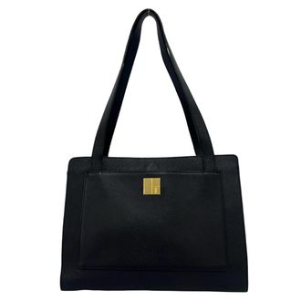 Saint Laurent Black Leather Shoulder Bag Tote Bag (Pre-Owned)