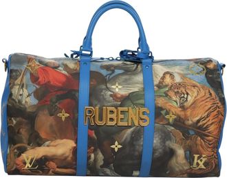 Louis Vuitton Keepall Bandouliere 50 Blue Canvas Travel Bag (Pre-Owned)