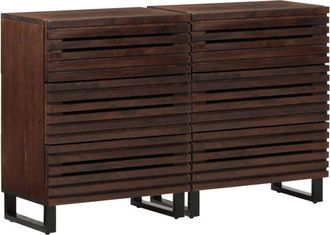 vidaXL Sideboards 2 pcs 60x34x75 cm Solid Wood Mango vidaXL