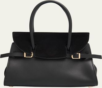SIMKHAI River Small Suede Flap Top-Handle Bag