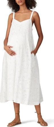 Hatch Maternity The Eyelet Astrid Dress In White