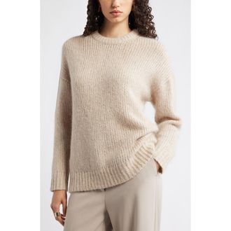 Nordstrom Metallic Crewneck Sweater in Tan Etherea Metallic Marl at Nordstrom Rack, Size Xx-Small