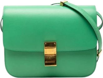 Celine Pre-owned Vintage Crossbody Bag - Dames - Vintage Schoudertas - Groen - ONE Size - Leer - Vintage