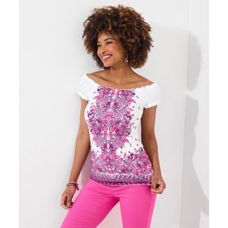 Joe Browns Off The Shoulder Tee in Paisley Scroll Medallion at Nordstrom, Size Medium