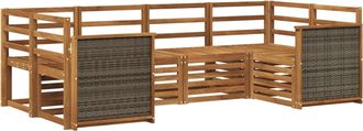 vidaXL Conjunto De Sof&aacute;s De Exterior 6 Uds. Natural Vidaxl