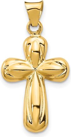 Diamond2Deal 14k Yellow Gold Polished Stamping Cross Pendant