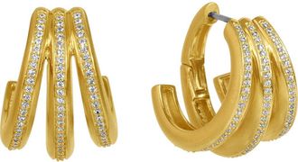 Dean Davidson Dauphine Pavé Hoop Earrings in White Topaz/gold at Nordstrom