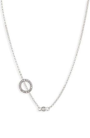 Meshmerise Bezel Diamond Initial Chain Necklace - 0.2ct. in White-O at Nordstrom Rack