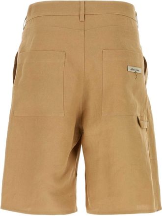 Fendi Mens Camel Paper Bermuda Shorts Beige Exterior