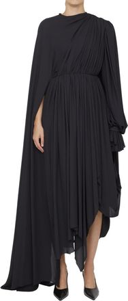 Balenciaga Black Crew Neck Midi Dress