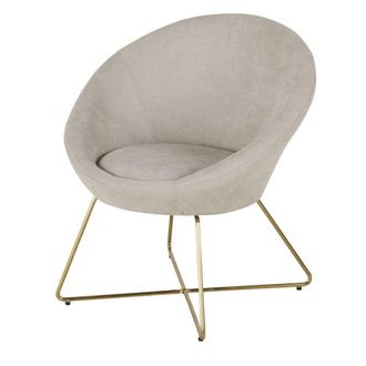 Maisons du monde Sill&oacute;n beige con patas de acero dorado