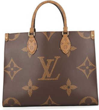 Louis Vuitton Monogram Reverse Red Brown Monogram Reverse Monogram Handbag Tote Bag (Pre-Owned)