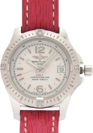 Breitling Pre-owned Watches, female, Red, Size: ONE SIZE Pre-owned Stainless Steel Watch