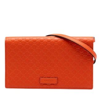 Gucci Pre-owned Cross Body Bags, female, Orange, Size: ONE SIZE Pre-owned Embossed Leather Crossbody Bag