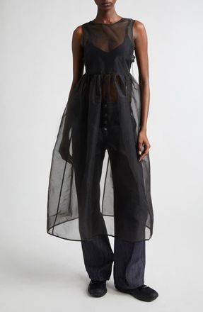 Cecilie Bahnsen Camilla Sheer Liquid Myrtia Overlay in Black Liquid Myrtia at Nordstrom, Size 0 Us