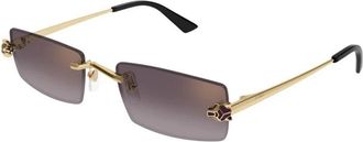 Cartier Rechthoekige zonnebril - unisex - Zonnebrillen - Geel - 55 MM - Nylon - Accessoires